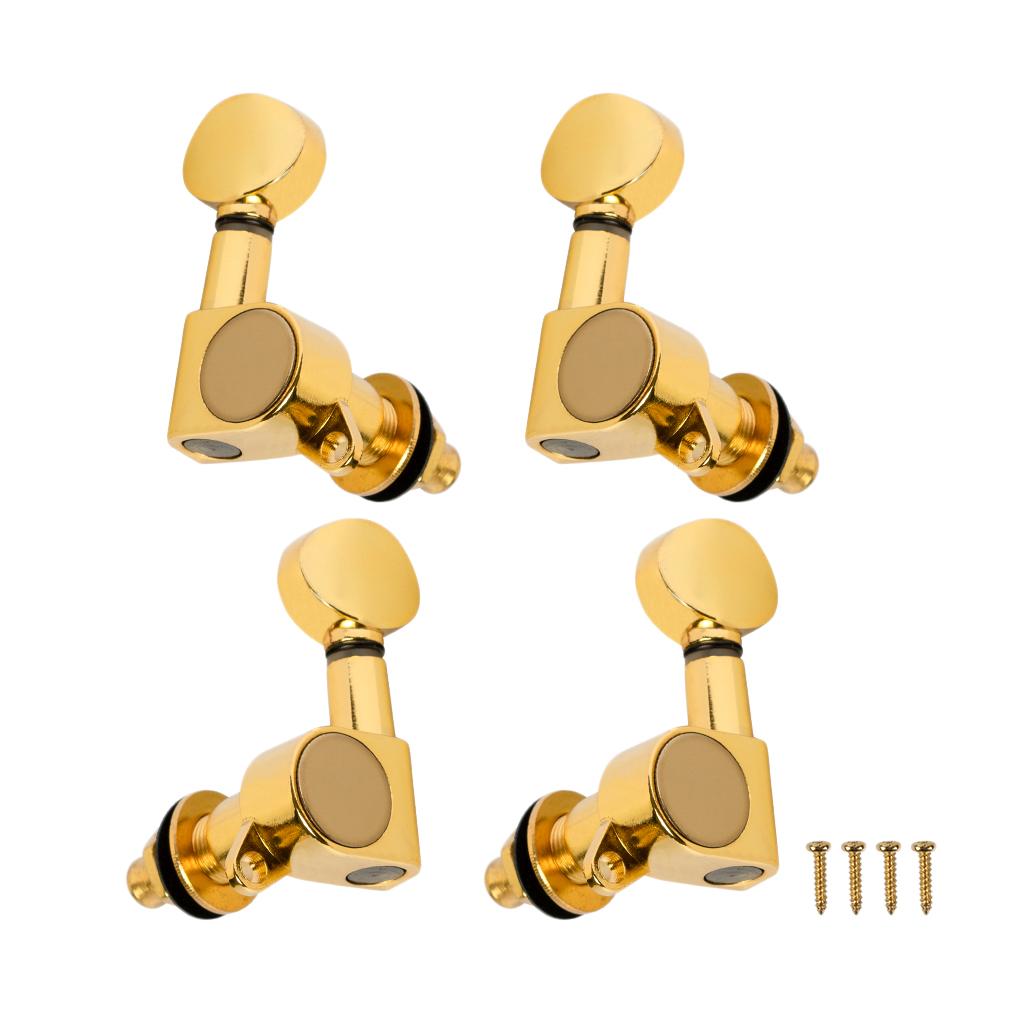 2L + 2R Ukelele Machine Heads Tuning Pegs Tuning Pegs Set for Ukelele, Golden, High Quality