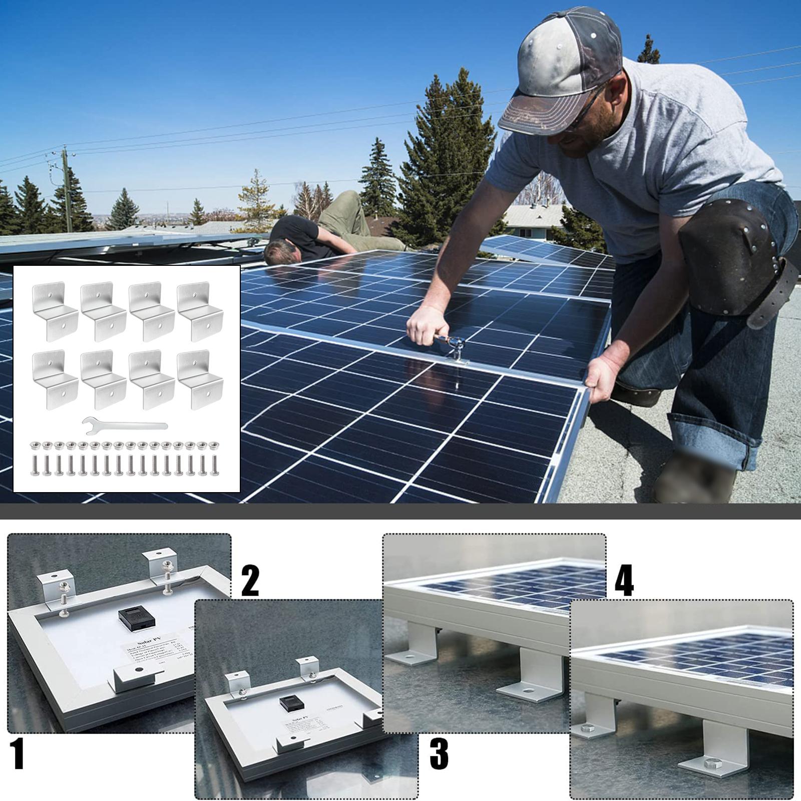 8x алюминиевый Монтажный кронштейн для солнечной панели, крепление на  крышу, гайки, болты, аксессуары, вспомогательное оборудование для гаражей,  кабин, открытый дом | AliExpress