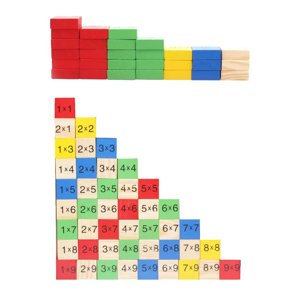 Mathematics Multiplication Table Puzzle Colorful Blocks Board Kids Math Toy Learning Educational Wooden Toys Gift