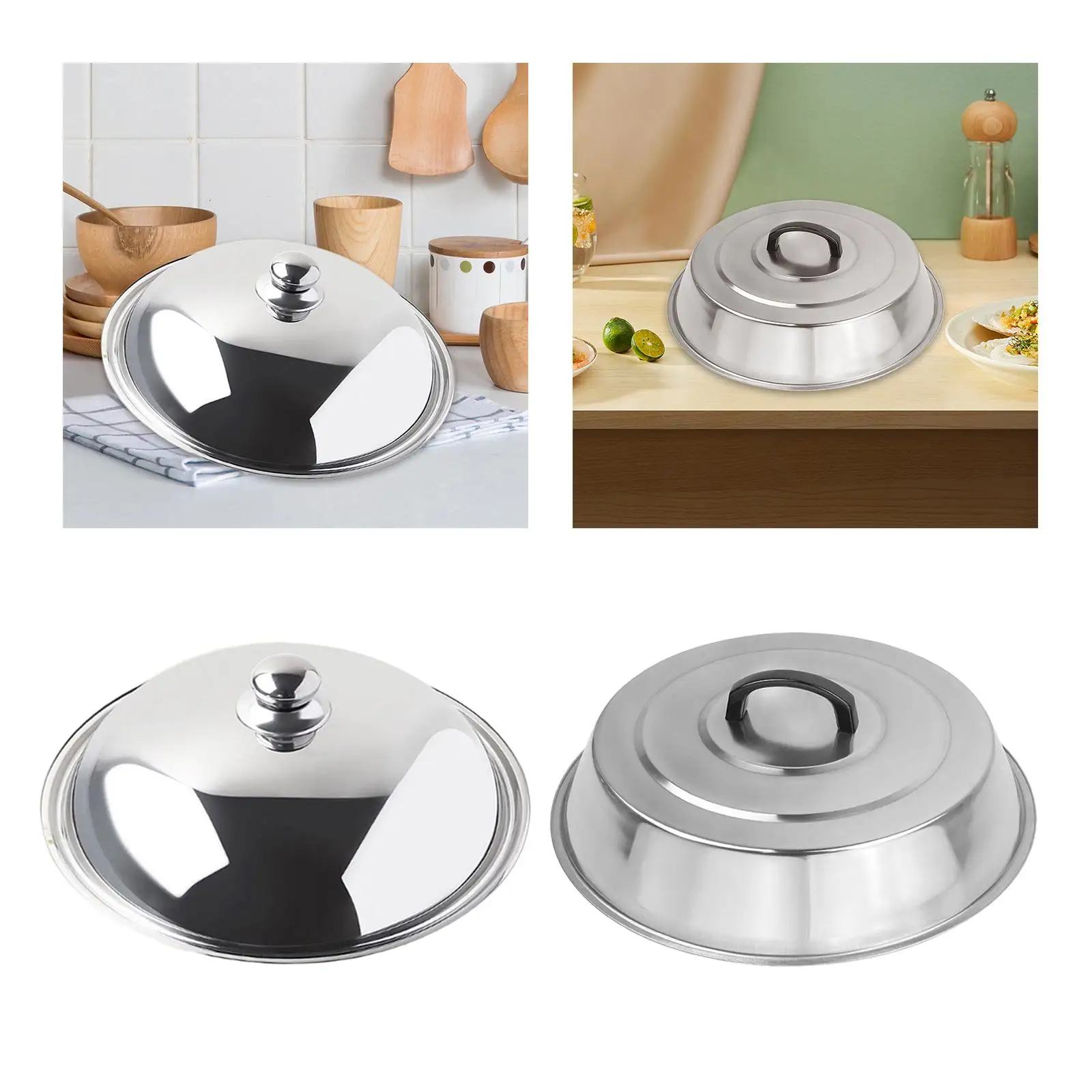 Cooking Pot Lid Frying Pot Replacement Cover Professional Anti Scald Stainless Steel Wok Lid Cover Skillet Lid for Cheese