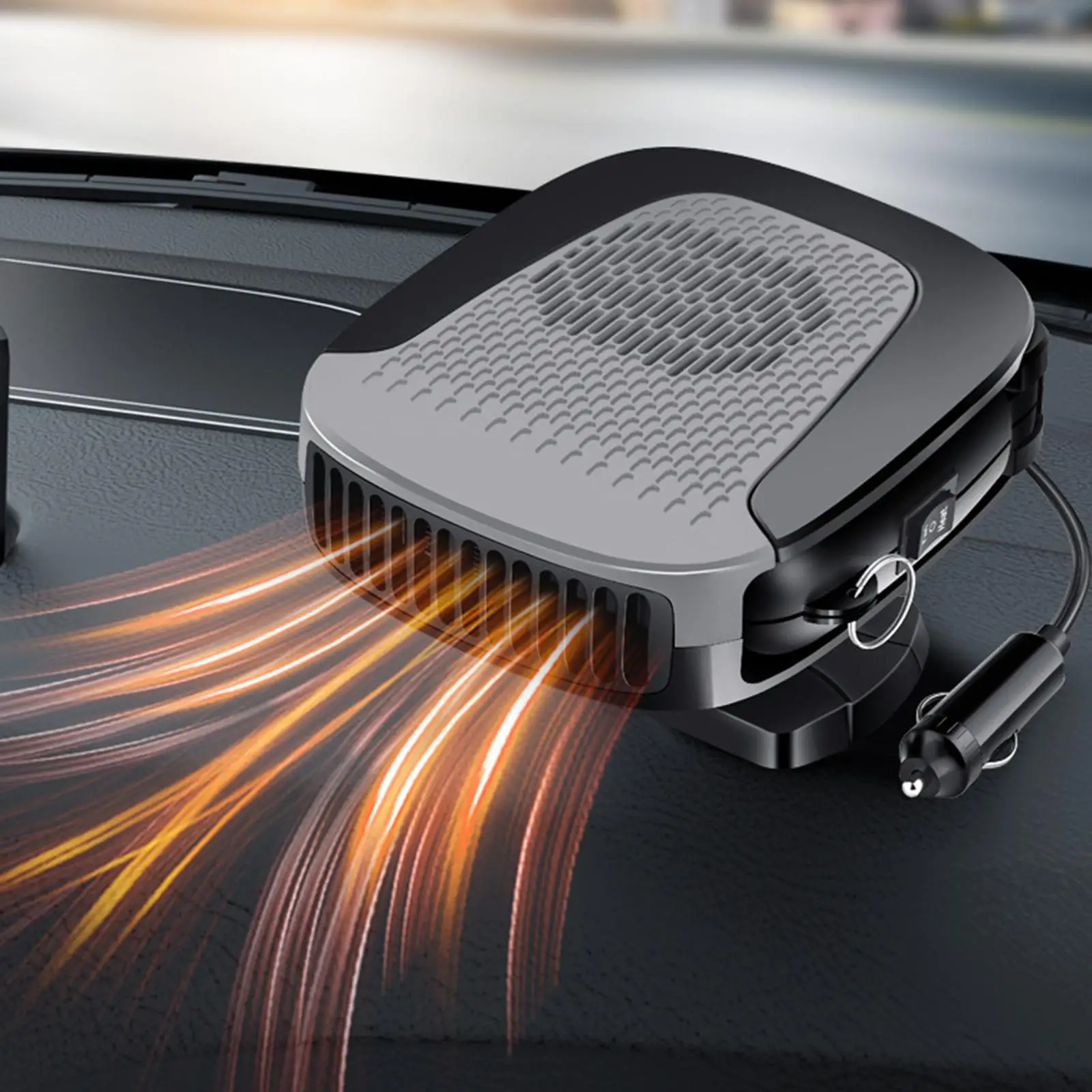  Fan Heater 12V ,Low Noise Fast Heating  Function 360 Degree Adjustment 150W   Lighter