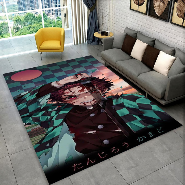 Tapete de anime Demon Slayer, tapetes retangulares bonito fantasia mesa de  centro sala de estar quarto tapete deslizamento desenho animado anime  personalidade quarto cobertor de cabeceira, A, 120cmX160cm