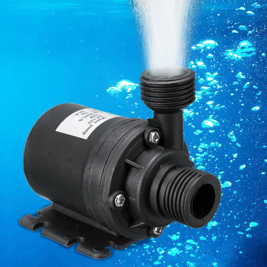 Submersible Pump Mini Water Pump with 1.64ft Power Cord, DC12V Brushless Motor, Waterproof