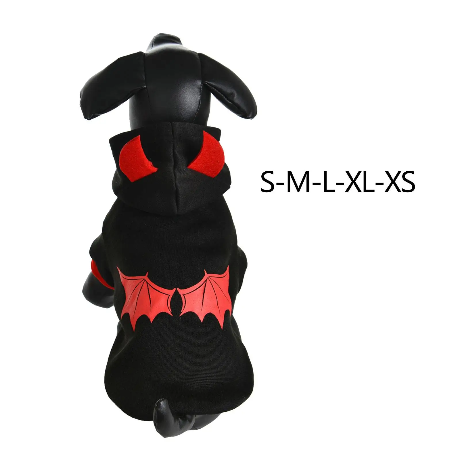 Dog Sweatshirt Hoodie Funny Devil Printing Dress up Dog Winter Warm Hoodie for Medium Large Dogs Party Cosplay Decoration