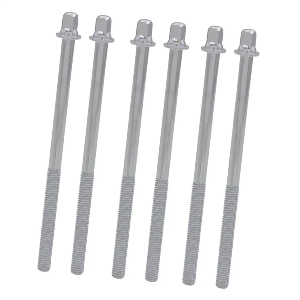 6 Pieces Drum Tension Rods Long Screws Musical Instrument Parts Percussion Replacement Accessory