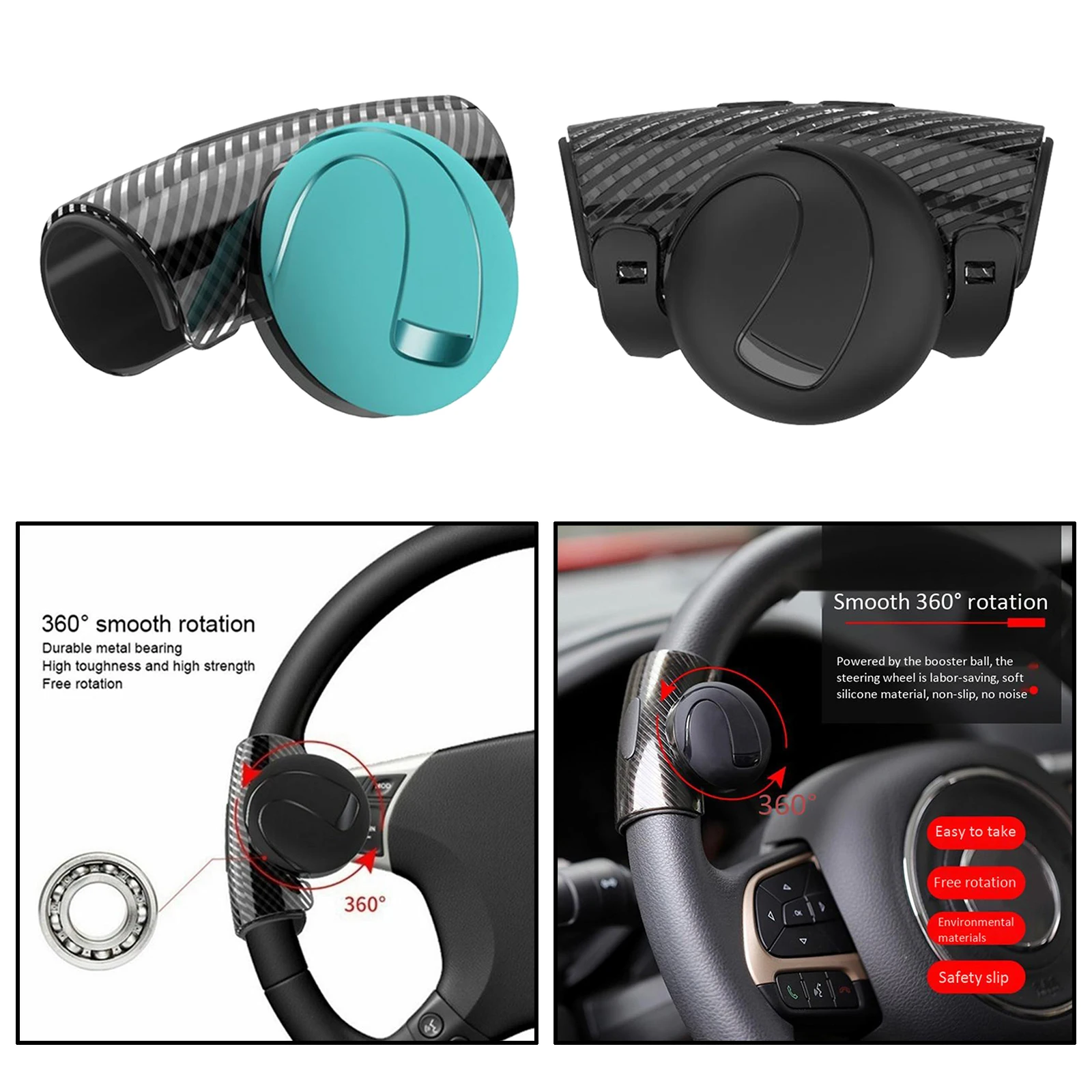 Universal 360Rotating Car Steering Wheel Silicone Handle Knob ,  Easy Installation