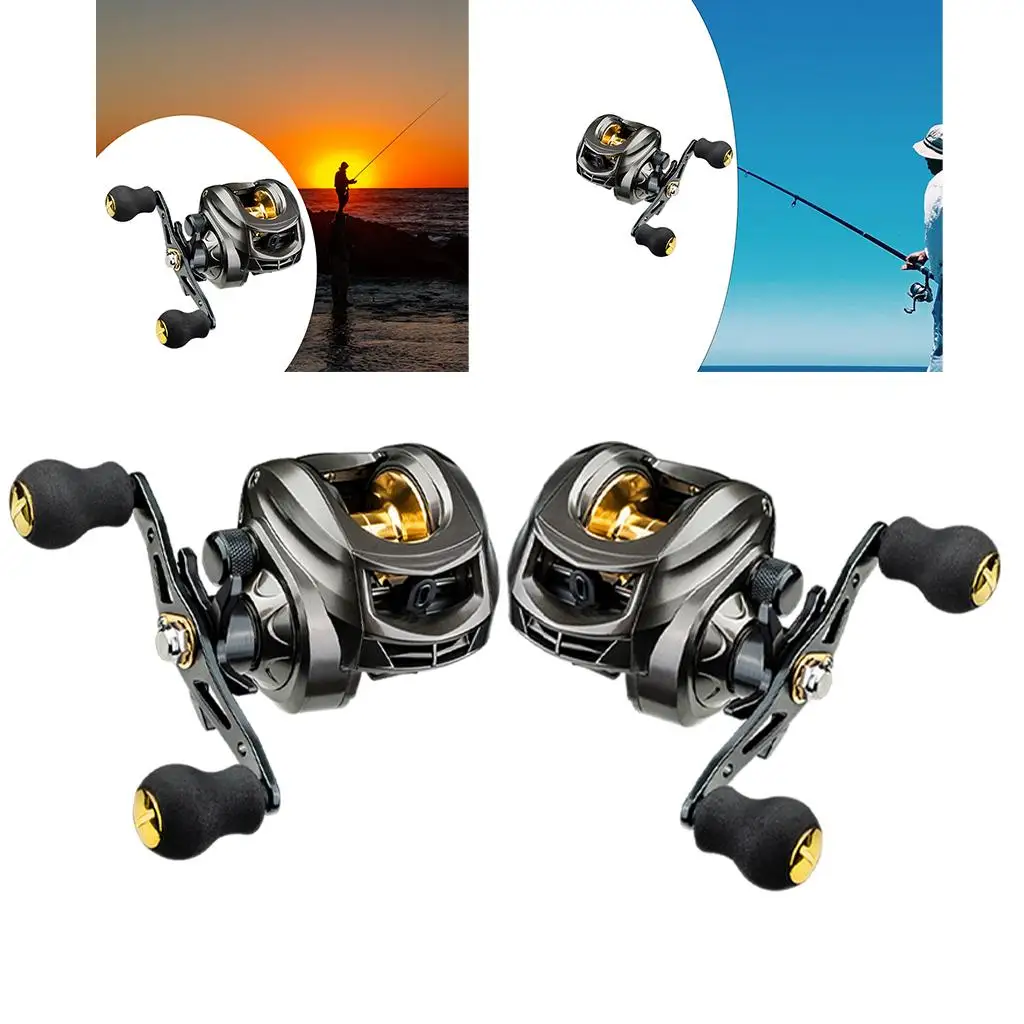 casting Reels,  Fishing Reel, 17.64LB  Fiber Drag, 12 Magnet Braking System, 7.2:1 Gear  17.63Drag