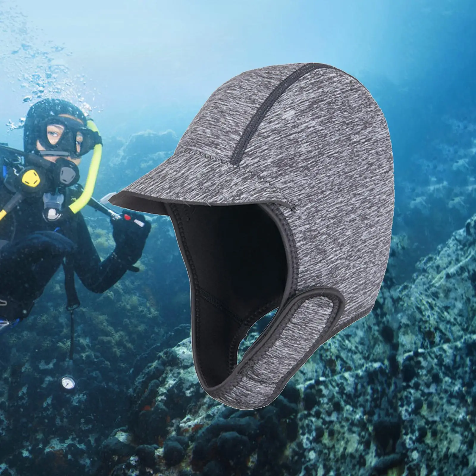2mm Neoprene Wetsuit Hood Head Cover Waterproof Diving Hood Cap Swimming Hat for Underwater Canoeing Surfing Snorkeling Sailing