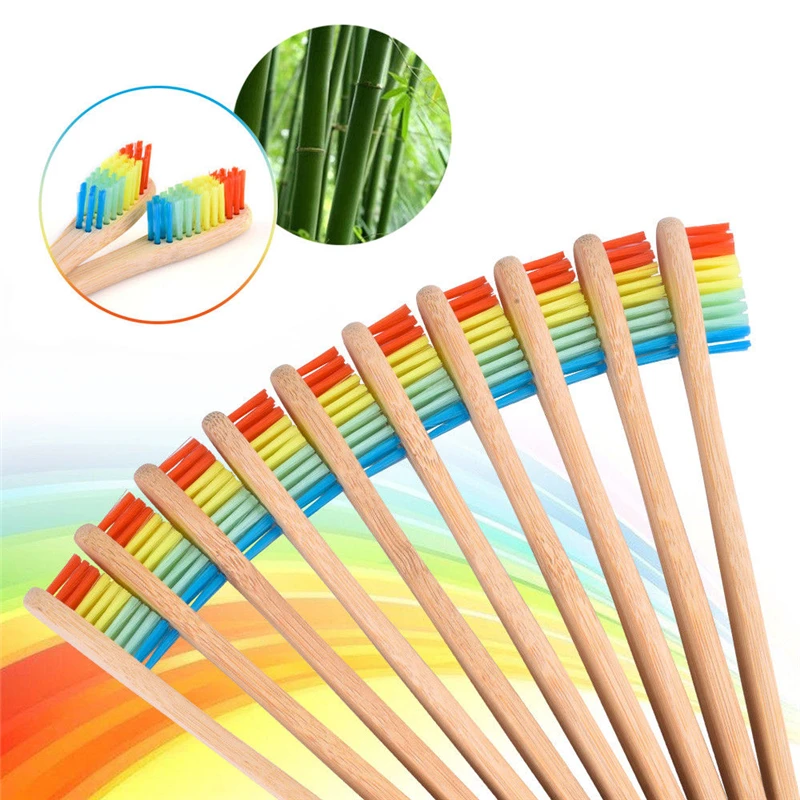 Best of Natural Eco Friendly Bamboo Handle Toothbrush Rainbow Colorful Whitening Soft Bristles Bamboo Toothbrush Oral Care Reviews & Tips