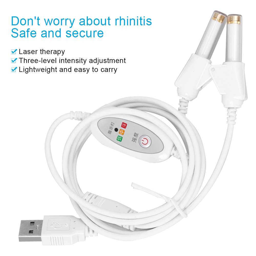 Laser Therapy Rhinitis Sinusitis Machine 650nm Nose Care Bionase Tinnitus Ear Laser Therapy LLLT Irradiation Media Deafness USB