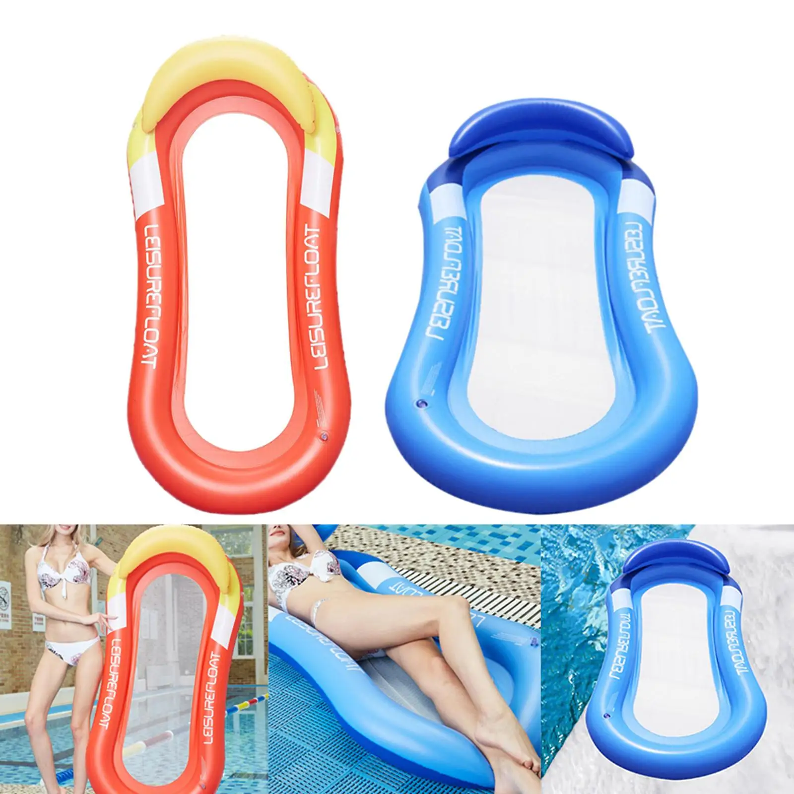 Inflatable Pool Float Bed Lilo, Water Hammock Swimming Pool Floats Mesh Floater for Adults,Kid Water Lounge Chair Water Sofa