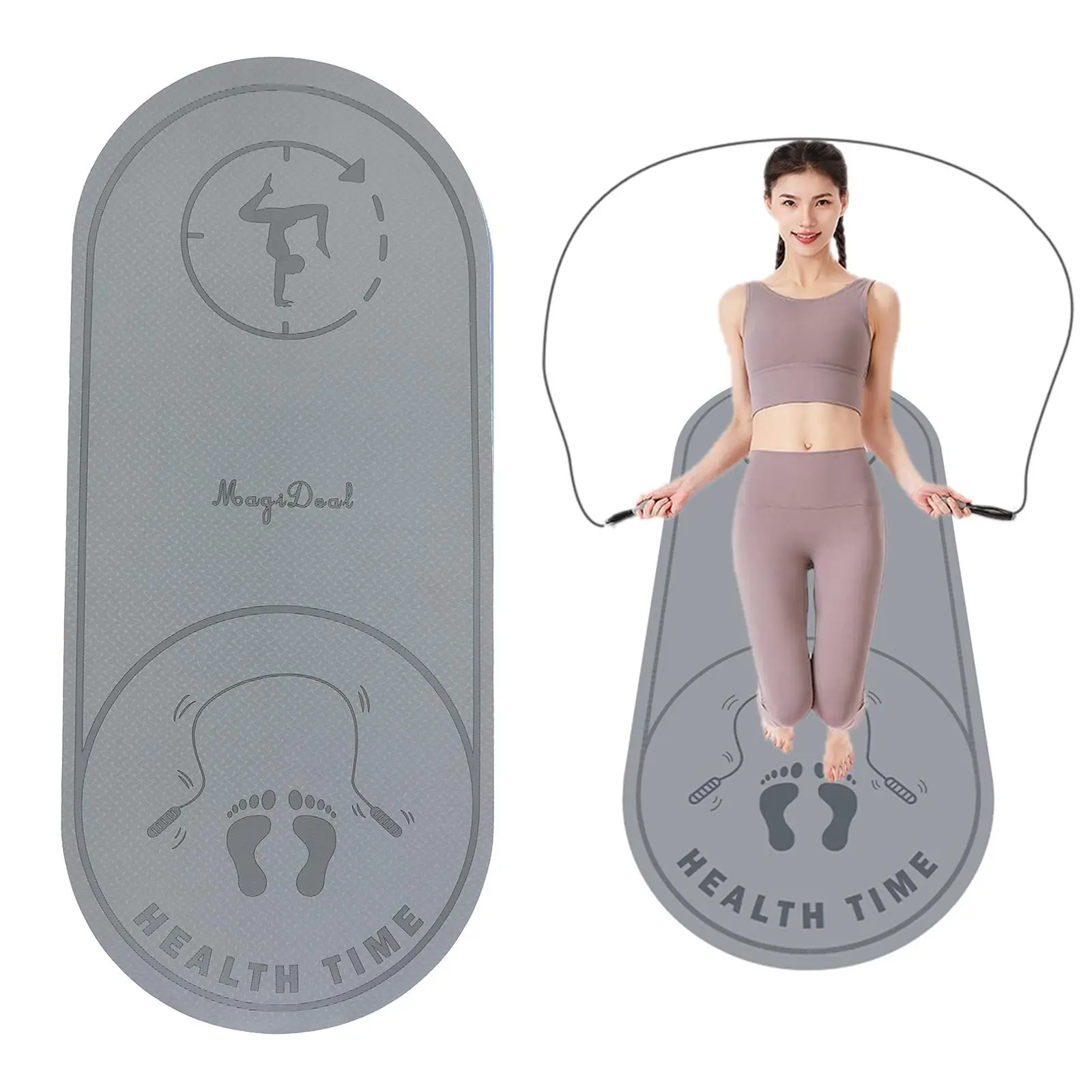 Premium Anti-skid TPE Yoga Mat, Soudproof Skipping Rope Mat, Non-slip Exercise Pilates mat Cushion for Gym Knee   Pad