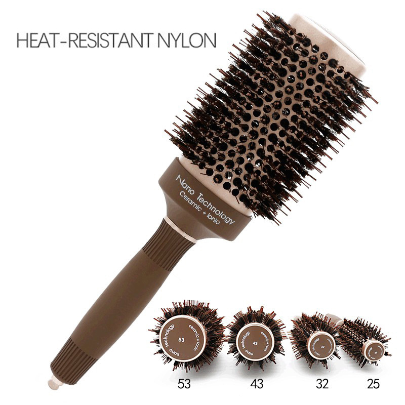 Description Picture 4 of itemCestoMen Hair Tools Ceramic Aluminum Tube Roller Comb Elastic Comb Pig Bristle Nylon Salon Hair Styling Comb