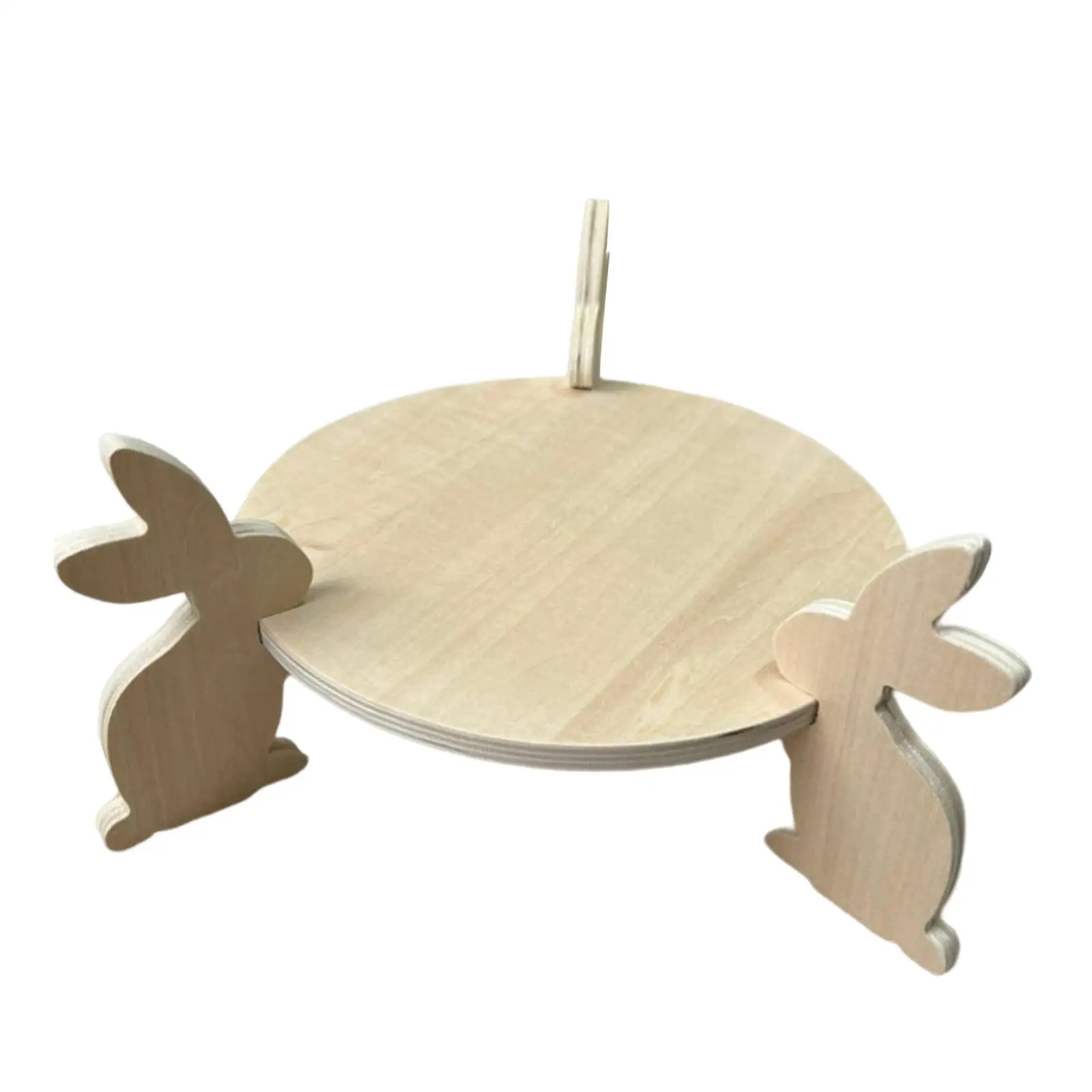 9.8in Cake Holder Serving Tray Dessert Plates Tableware Crafts Display Wood Cake Stand for Holiday Birthday Home Party Snacks