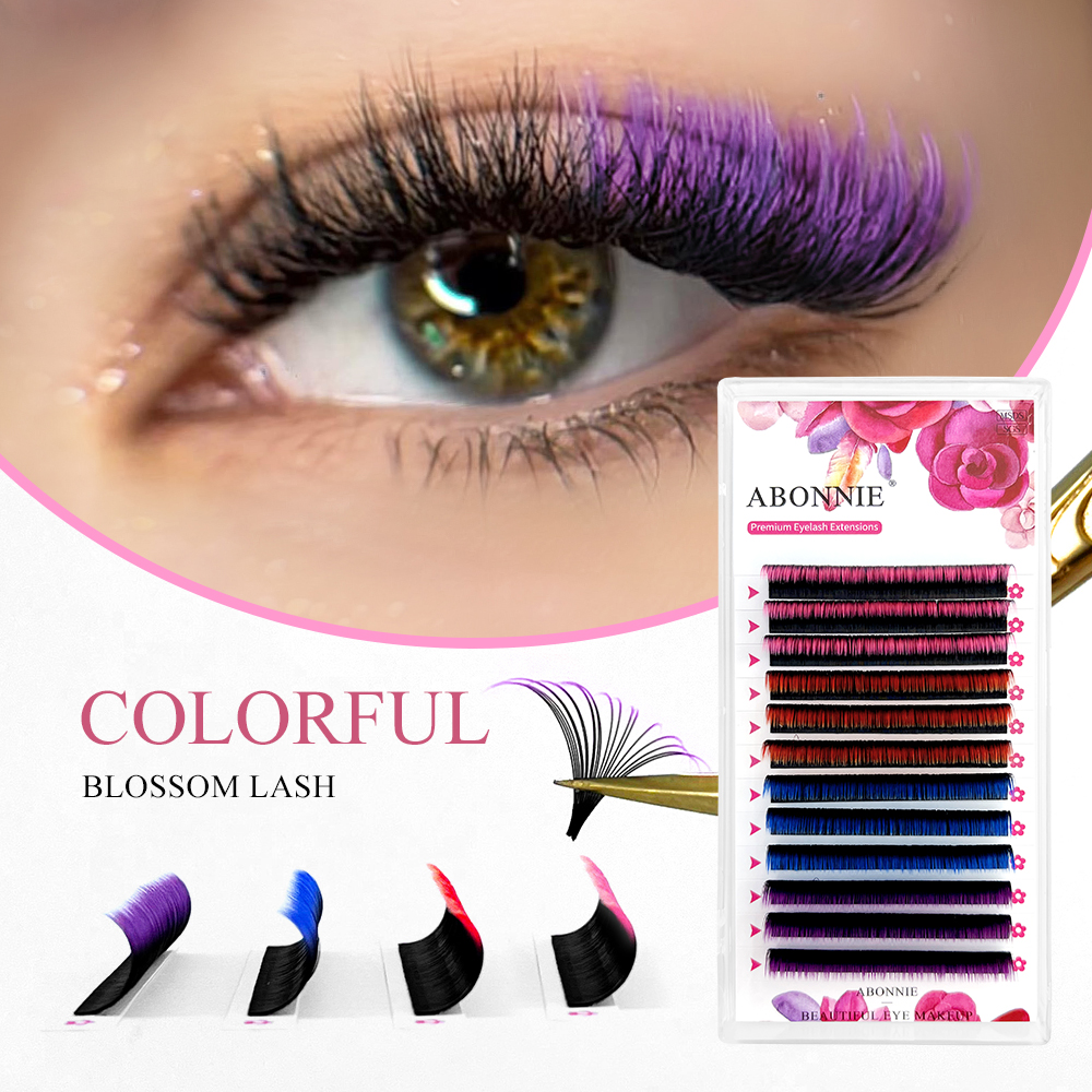 Best of Abonnie Colorful Easy Fanning Fast Fan Blooming Eyelash Extensions Individual Lashes Automatic Flowering Volume Eyelash Reviews & Tips