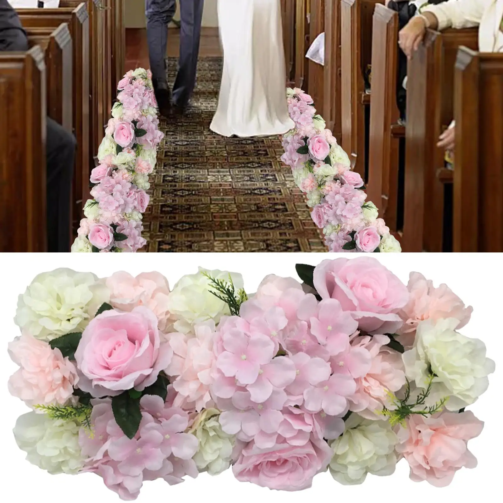 Faux Roses Artificial Flower Backdrop Wedding Arch Flowers  panel Decor for  T Station Decoration