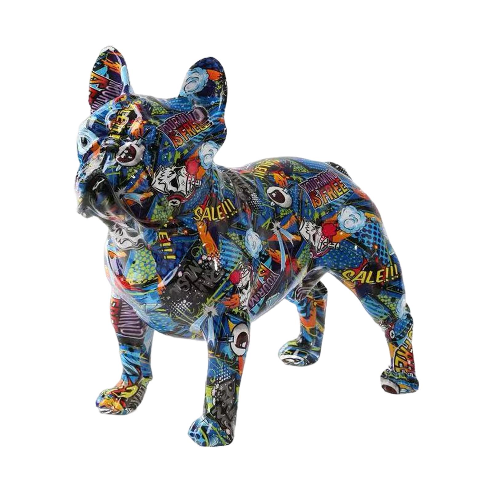 French Bulldog Statue French Bulldog Figurine Decorative Animal Statues for Home Shelf Cabinet Decoration Memorial Gift