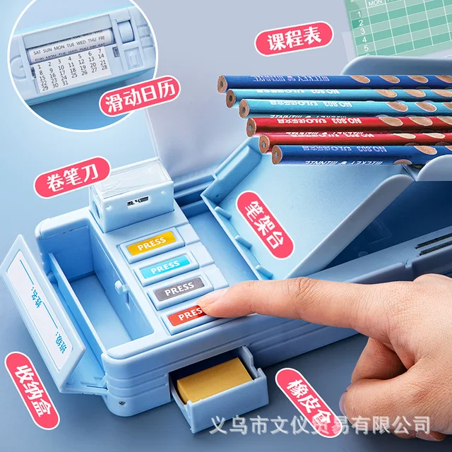 Cute Pencil Case Mechanical Deformation Combination Lock