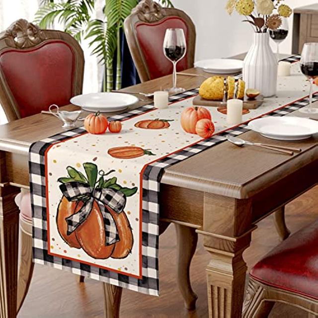 Buffalo Plaid Yellow School Bus Decoration Linen Table Runner Kitchen  Dining Table And Home Party Decor Washable Table Runners - Table Runner -  AliExpress