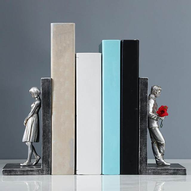Dog Bookends, Book Ends For Shelves To Hold Books Heavy Duty, Creative Resin Book Holders For Kitchen Desk Home Office