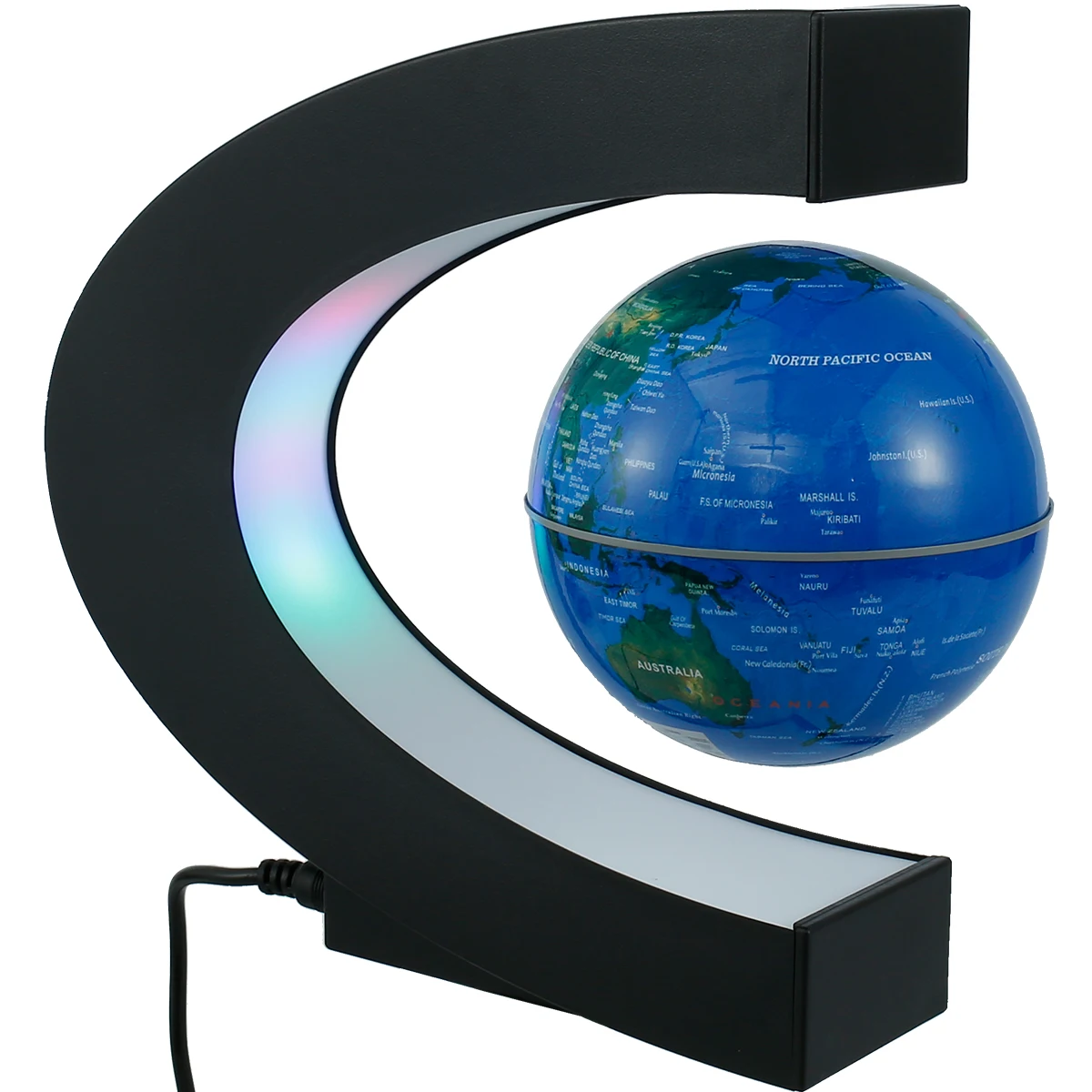 Magnetic Levitation Globe Light Floating World Map Globe with LED Desk Lamp Night Light Novelty Ball Light for Home Office Decor