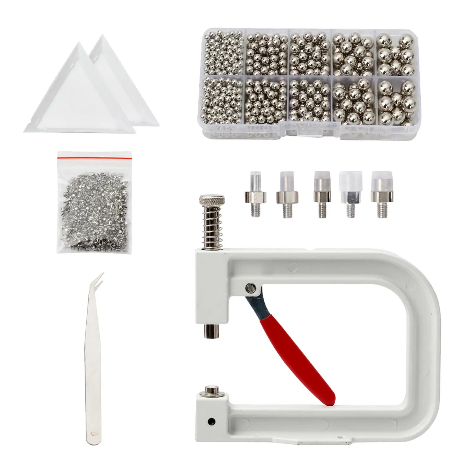 Bead Setting Machine, Manual Pressure Bead Setting Tool with 5 Bead Sizes DIY