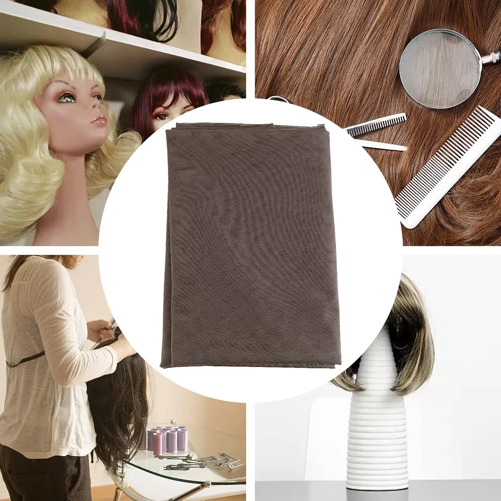 One Yard Brown Mesh Lace Net for Making Lace Wig Caps Lace Closure Foundation Caps Sturdy Professional