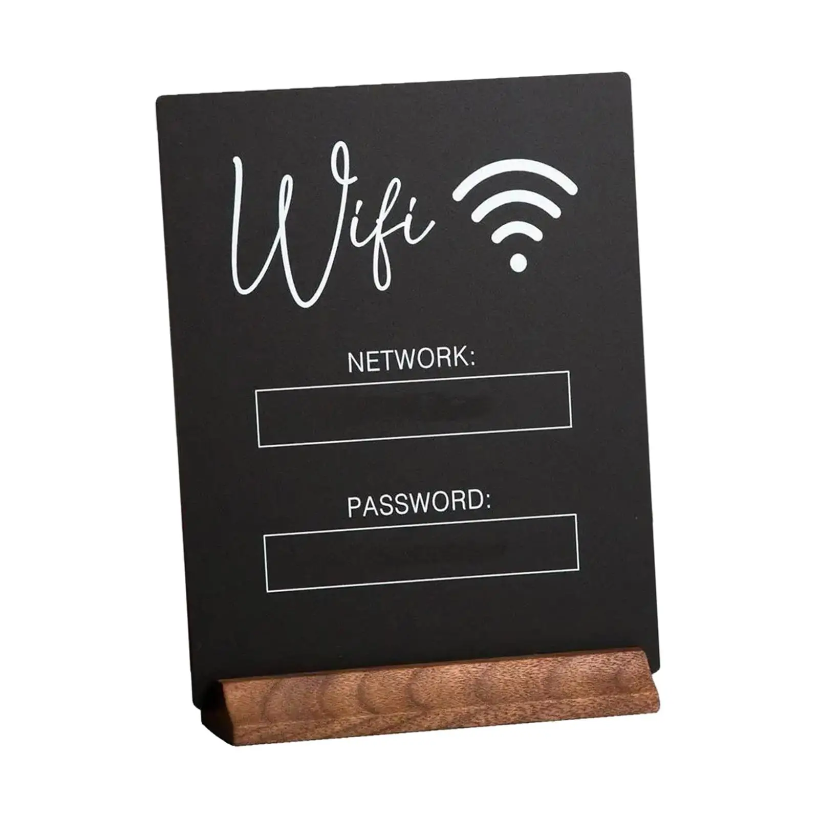 WiFi Password Sign Multifunctional Portable Freestanding Reusable Table Display Holder for Office Banquet Home Guests Desktop
