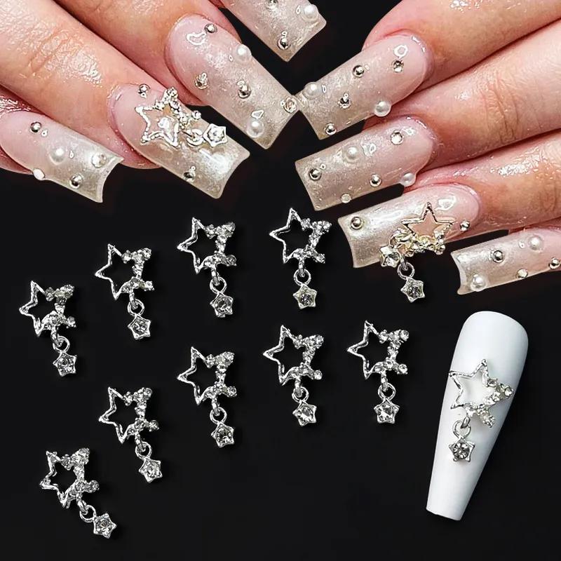 Best of 10pcs Pentagram Star Nail Art Charm Shiny Heart Saturn Planet Rhinestones 3D Nail Decoration Glitter Nail Manicure Accessories Reviews & Tips