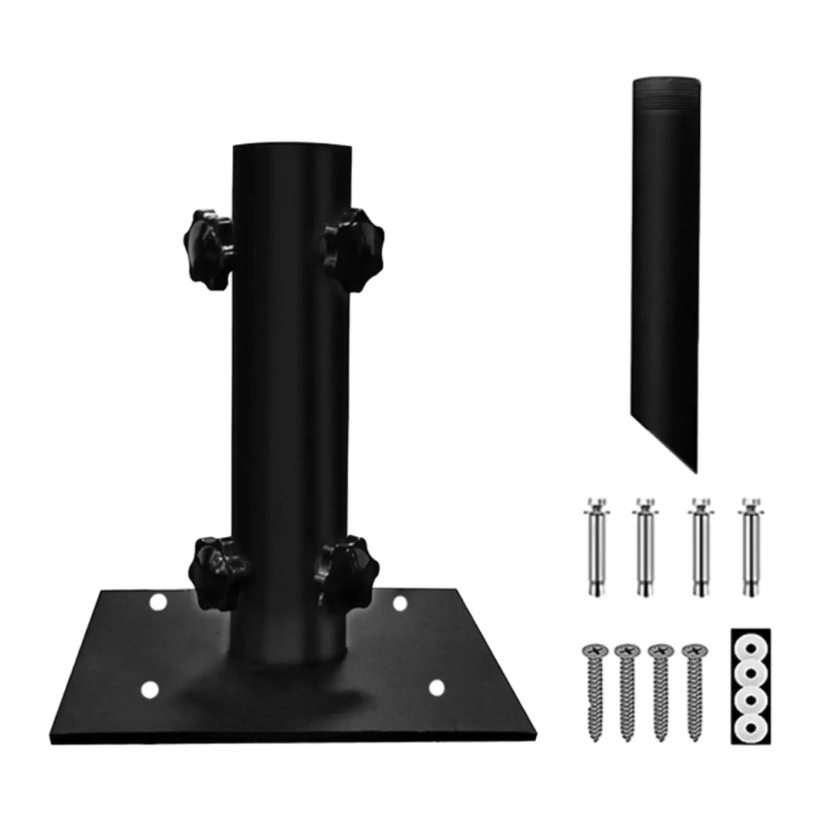 Patio Umbrella Outdoor Base with Four Knob Umbrella Pole Mount Stand for Deck Mount Docks Courtyard Picnic Tables Balcony