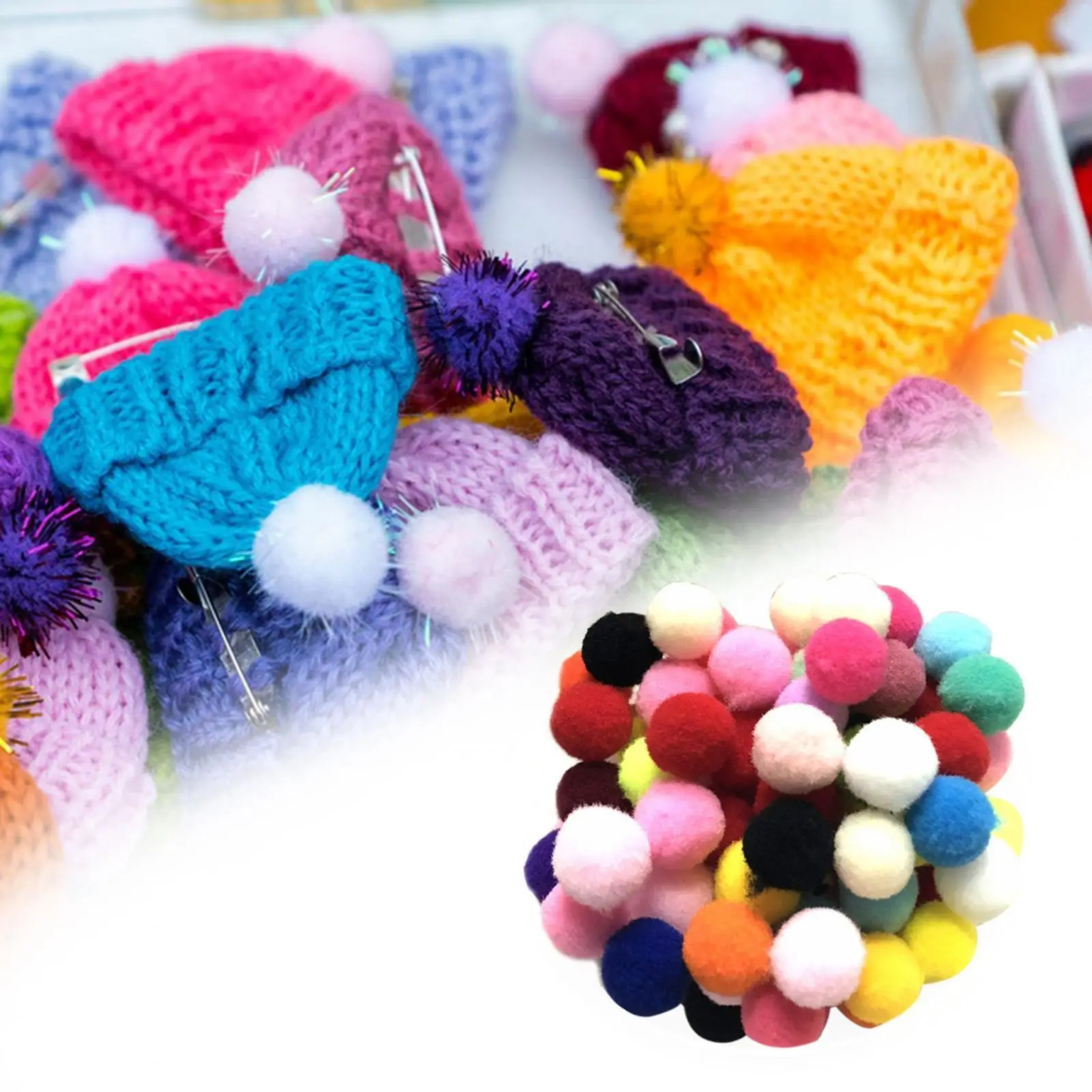100Pcs Assorted pompoms Kids Craft Arts Pom Poms Balls Bright Colors Balls Cute Balls for Festival Wedding Toys Party Decoration