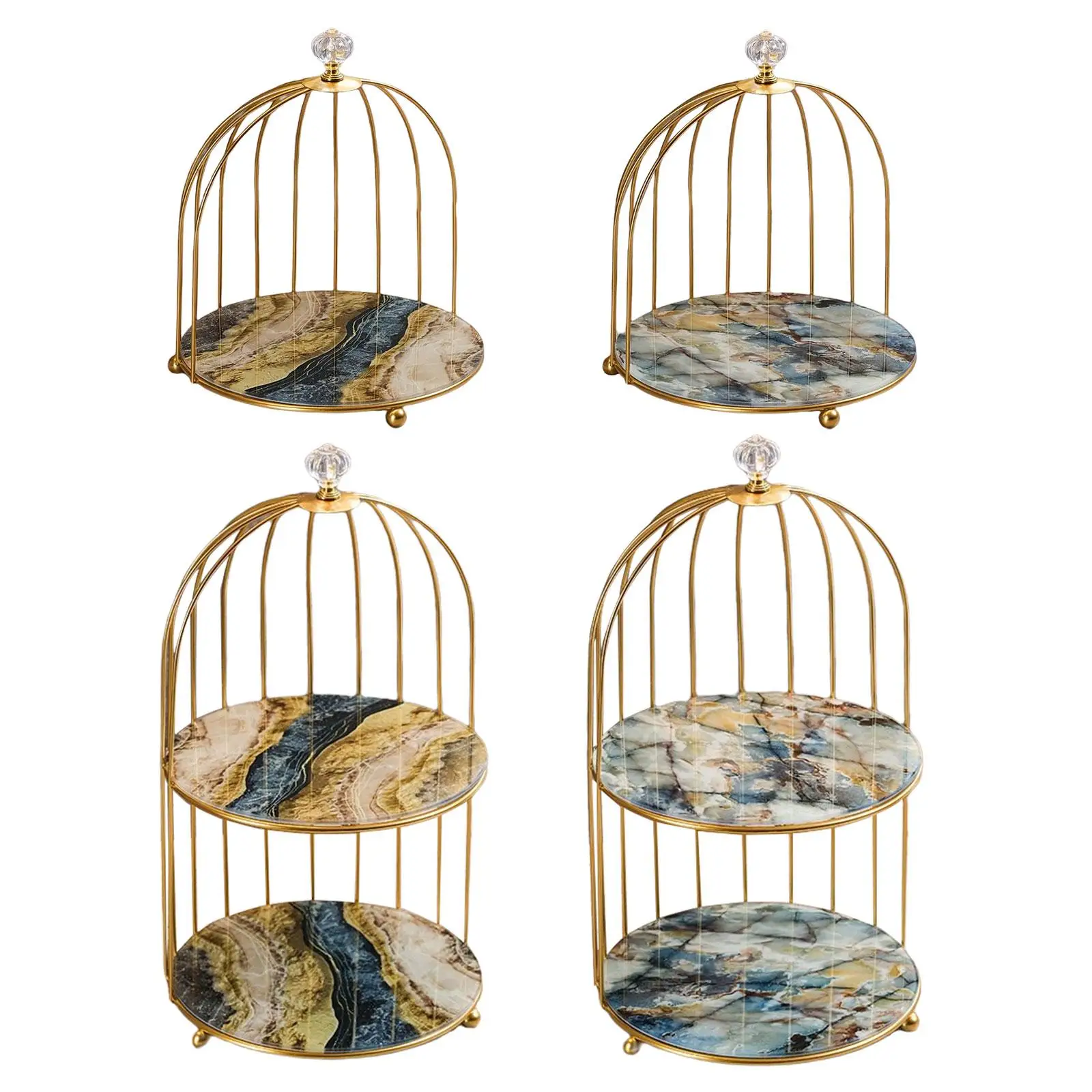 Bird Cage Makeup Organizer Vanity Storage Rack Bathroom Jewelry Holder Shelf