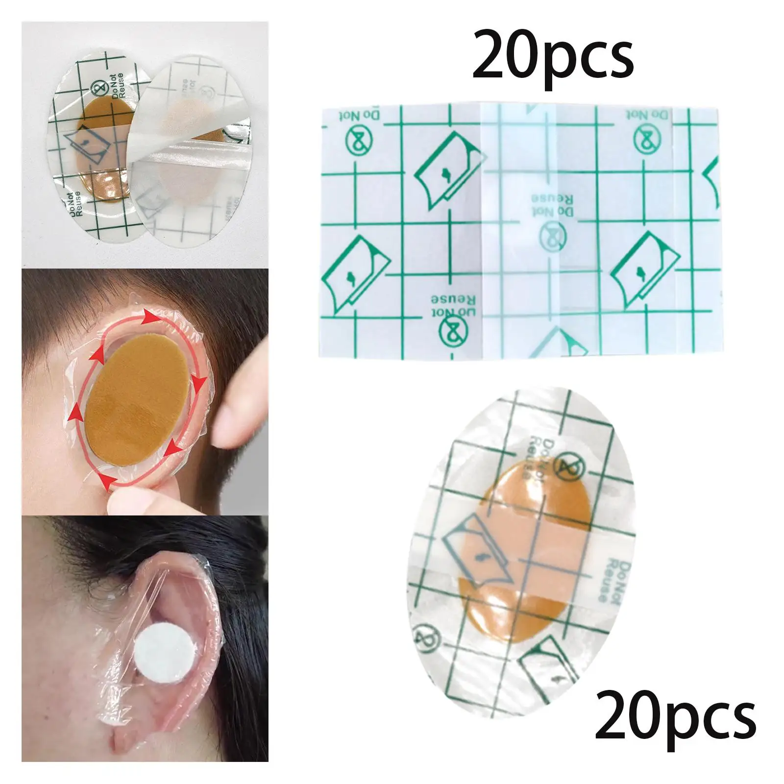 20Pcs Baby Waterproof Ear Covers Ear Tape Breathable Earmuffs Ear Protectors for Infants Newborn Children Swimming Water Sports