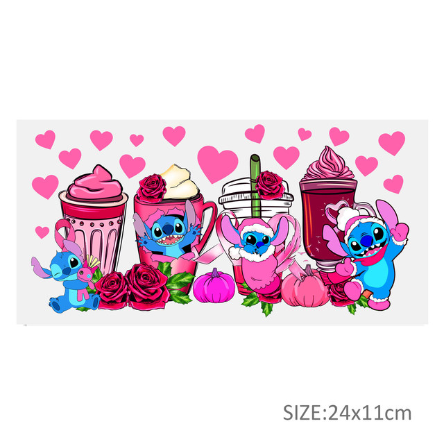 Disney Lilo and Stitch Valentine's Day UV DTF Sticker Set for 16ozCup Wrap  Transfer Sticker Custom Label DIY Logo Self adhesive - AliExpress