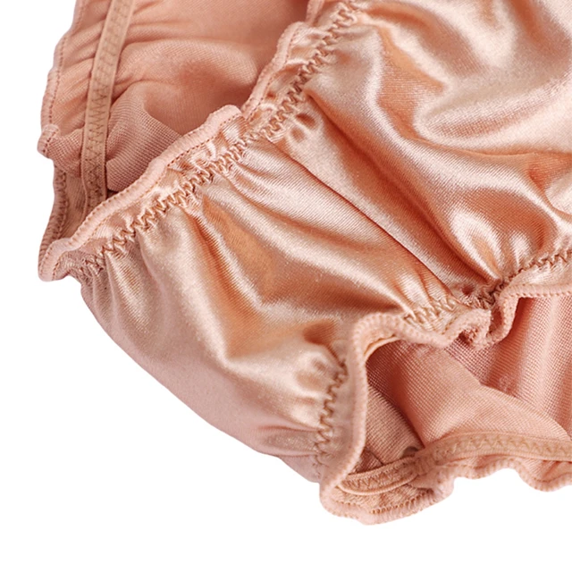 Women Silk Mulberry Satin Panties Sexy Briefs Lingerie Solid Knickers  Underwear