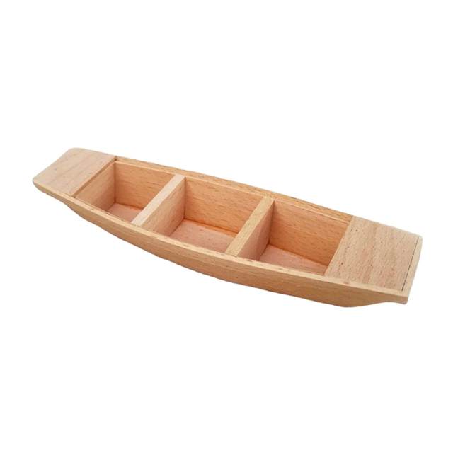 Wooden Fishing Boat Model Model Boat Decoration for Tabletop Shelf 7.9in
