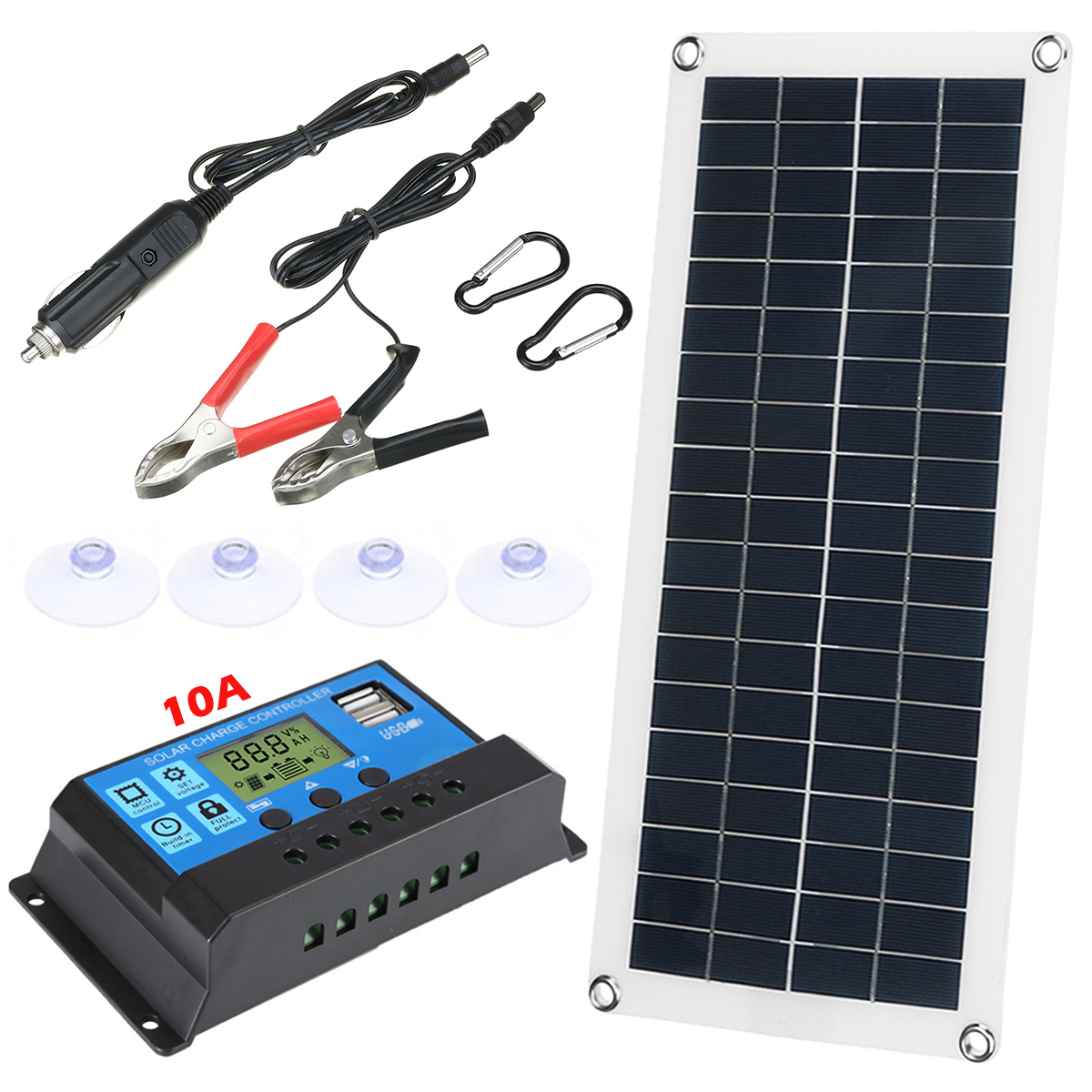 BORNE SOLAIRE ,20A-France--Kit Complet De Panneaux Solaires 30W 12V USB ...