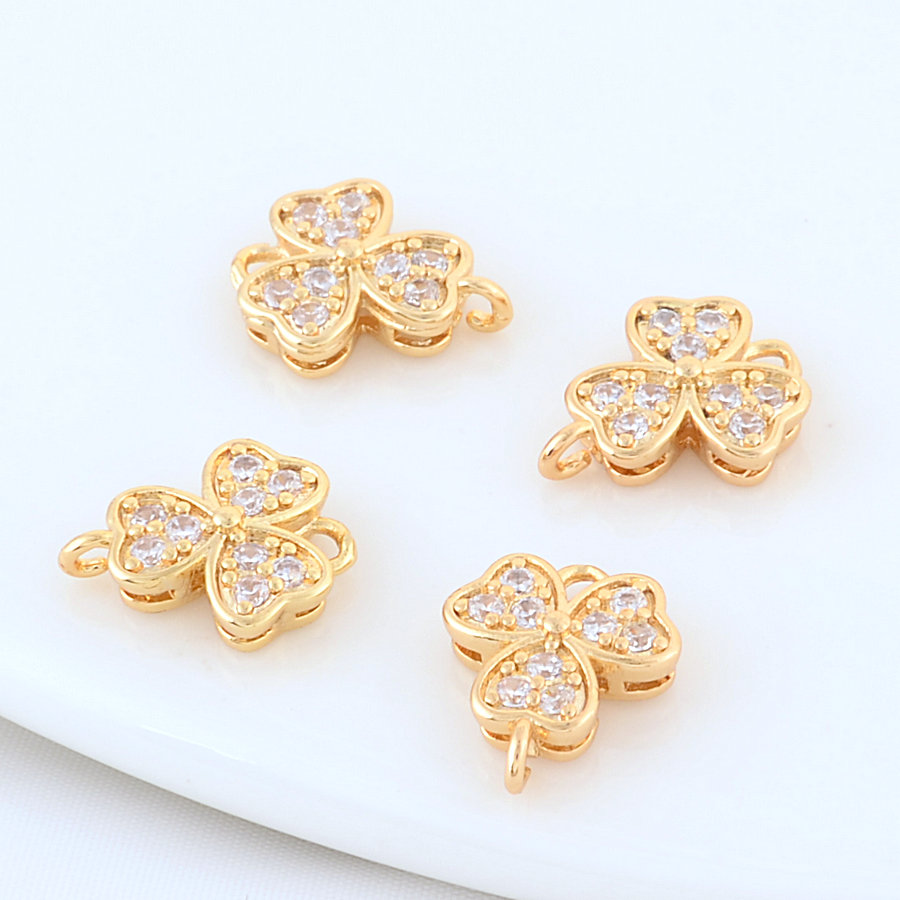 6PCS 12MM 15,5MM 14K Gold Farbe Messing Blumen Stecker Charms Anhänger Halskette Ohrringe Schmuck Machen liefert Zubehör – Detail 4