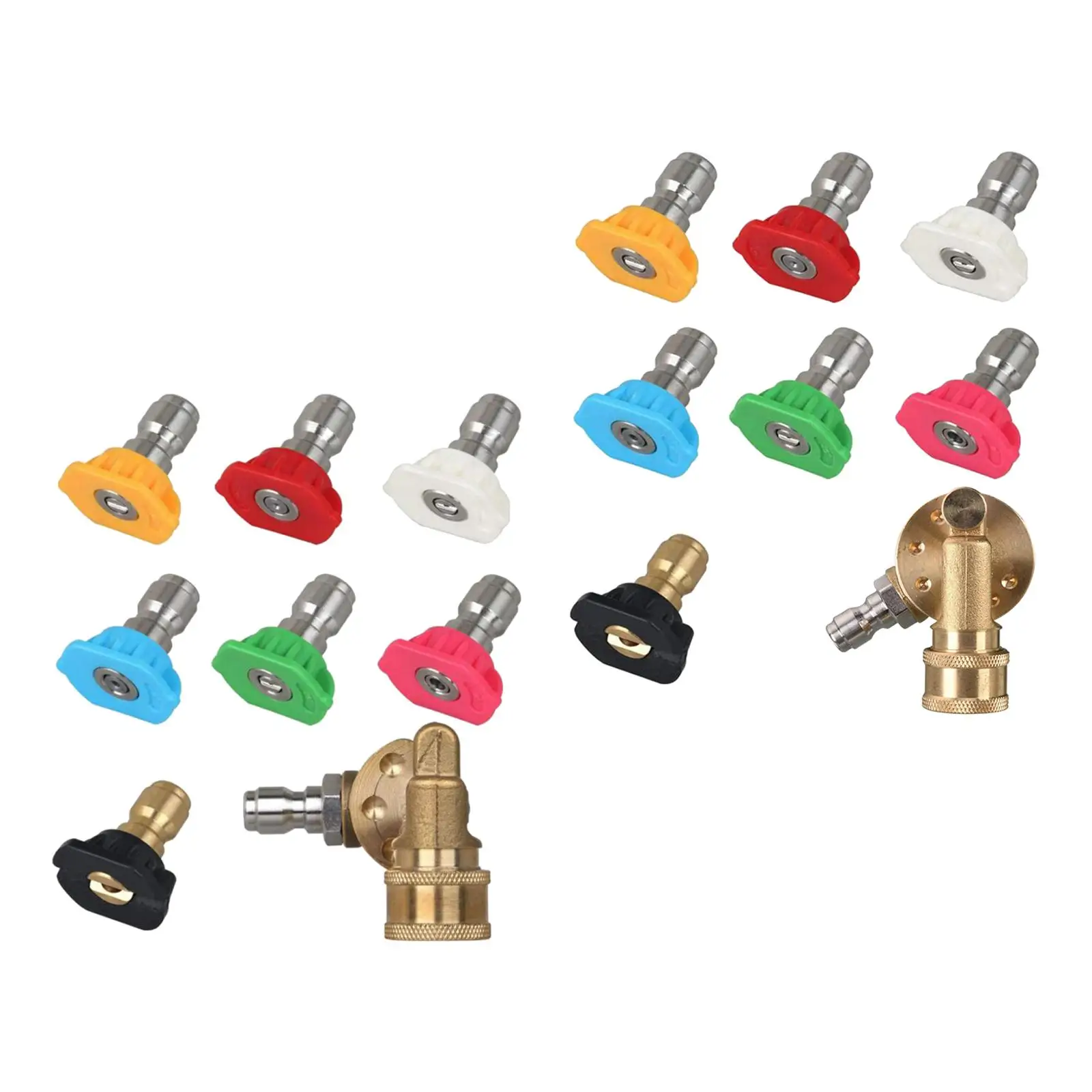 Pressure Washer Accessories,  Spray Nozzle Tips, Quick Connecting Pivoting Coupler, 1/4 4