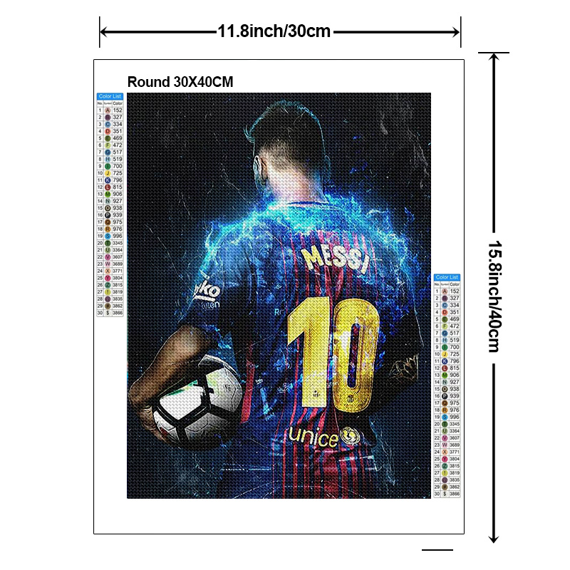 Description Picture 4 of itemZipper bag 5D DIY football player diamond painting kit Messi stick diamond embroidery cross stitch art children's gift