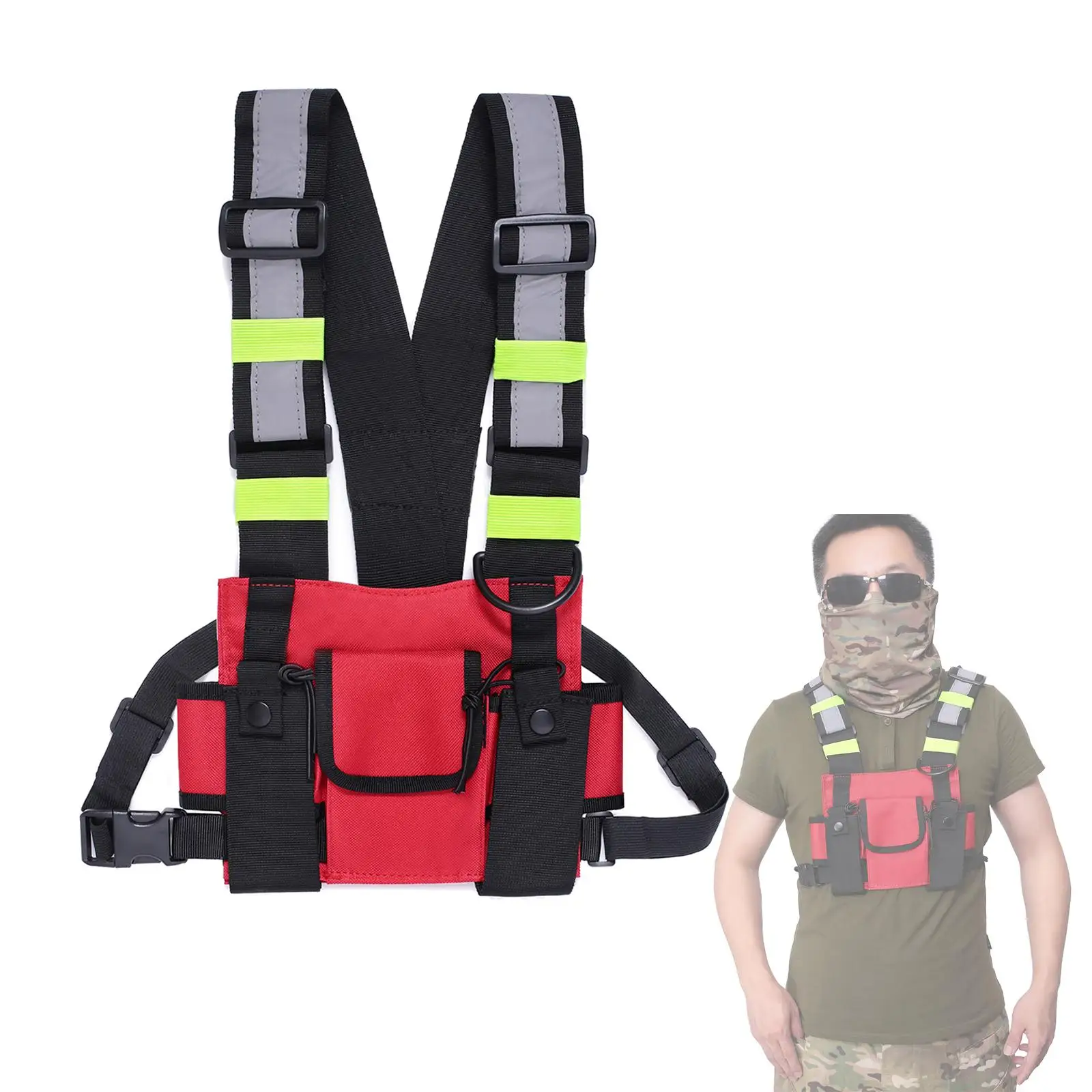 Men Chest Rig Vest Outdoor Harness Bag Shoulder Bag Phone Holder