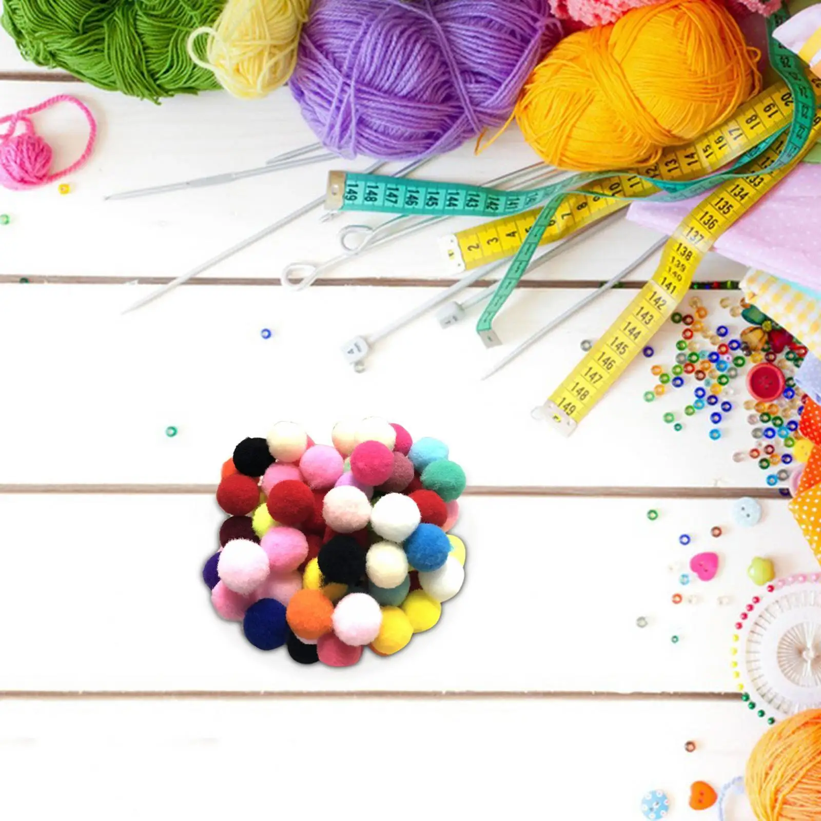 100Pcs Assorted pompoms Craft Arts Pom Poms Balls Mini pompoms Balls Bright Colors Balls for Toys Wedding Decoration