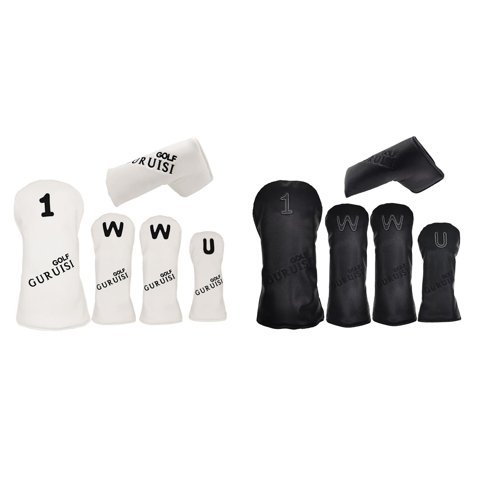 Waterproof Camo Leather Golf Wood Head Cover Driver Fairway Headcover Unisex