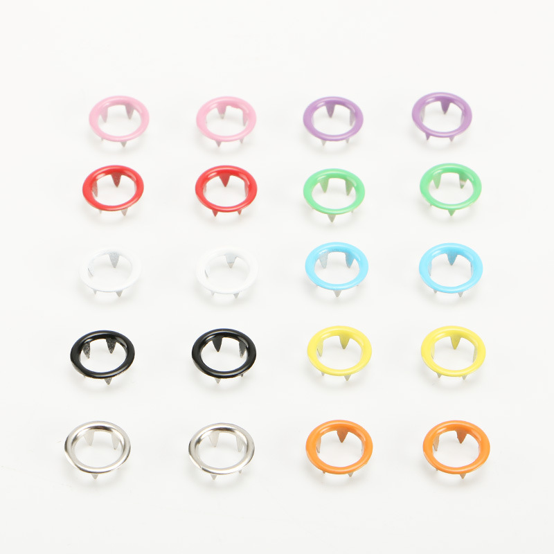 50/100Set 9,5 mm Metall-Zinken-Druckknopf, Druckknopf, Nieten, Verschlüsse, hohler Zinkenring für Kleidung, Kleidungsstücke, Nähen, Taschen, Schuhe – Detail 4