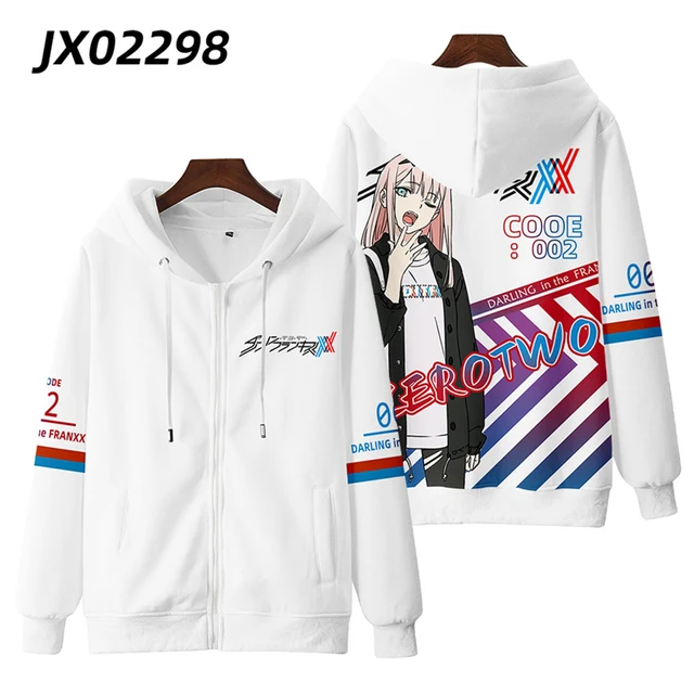 Anime Darling in The Franxx 02 Zero Two Cosplay Hooded Coat Zipper Jacket  Long Sleeve Men Women Winter Warm Tops Outwear Plus - AliExpress