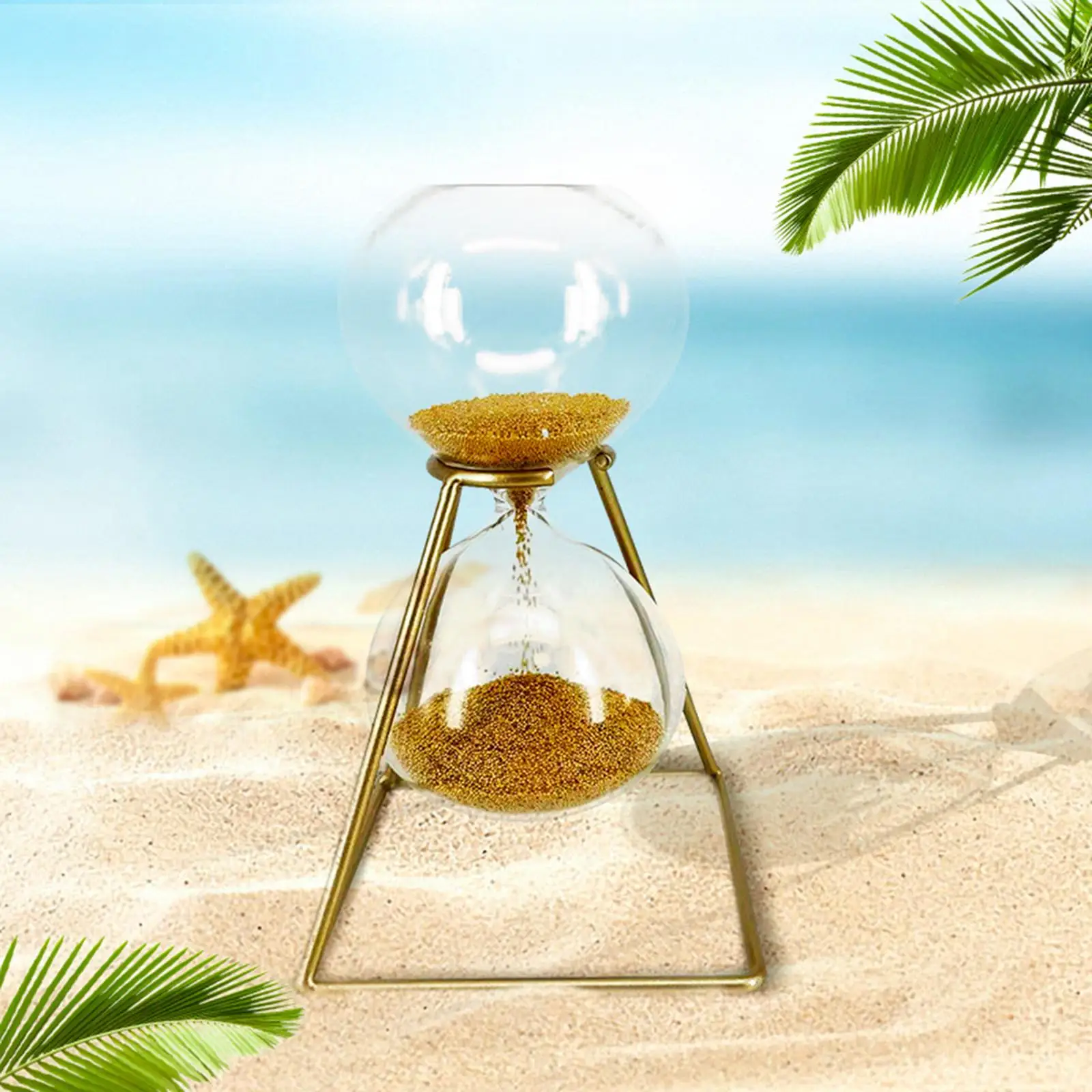 Creative Golden Hourglass Ornament Desktop Decorative Artwork for Living Room Decor