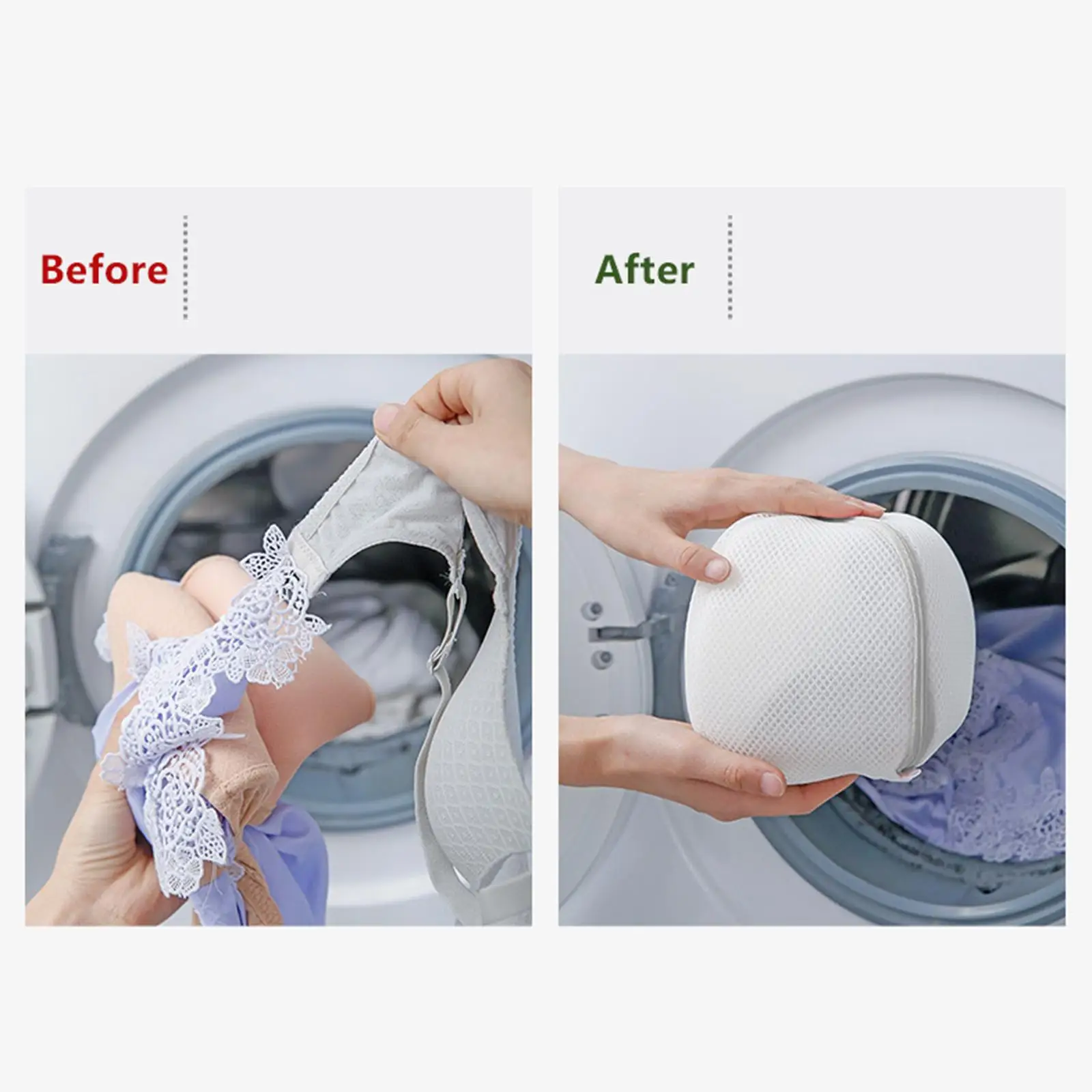 Bra Wash Bag with Zipper Laundry Wash Pouch Reusable Washing Mesh Bag Durable for Hosiery Socks Travel Friendly Household
