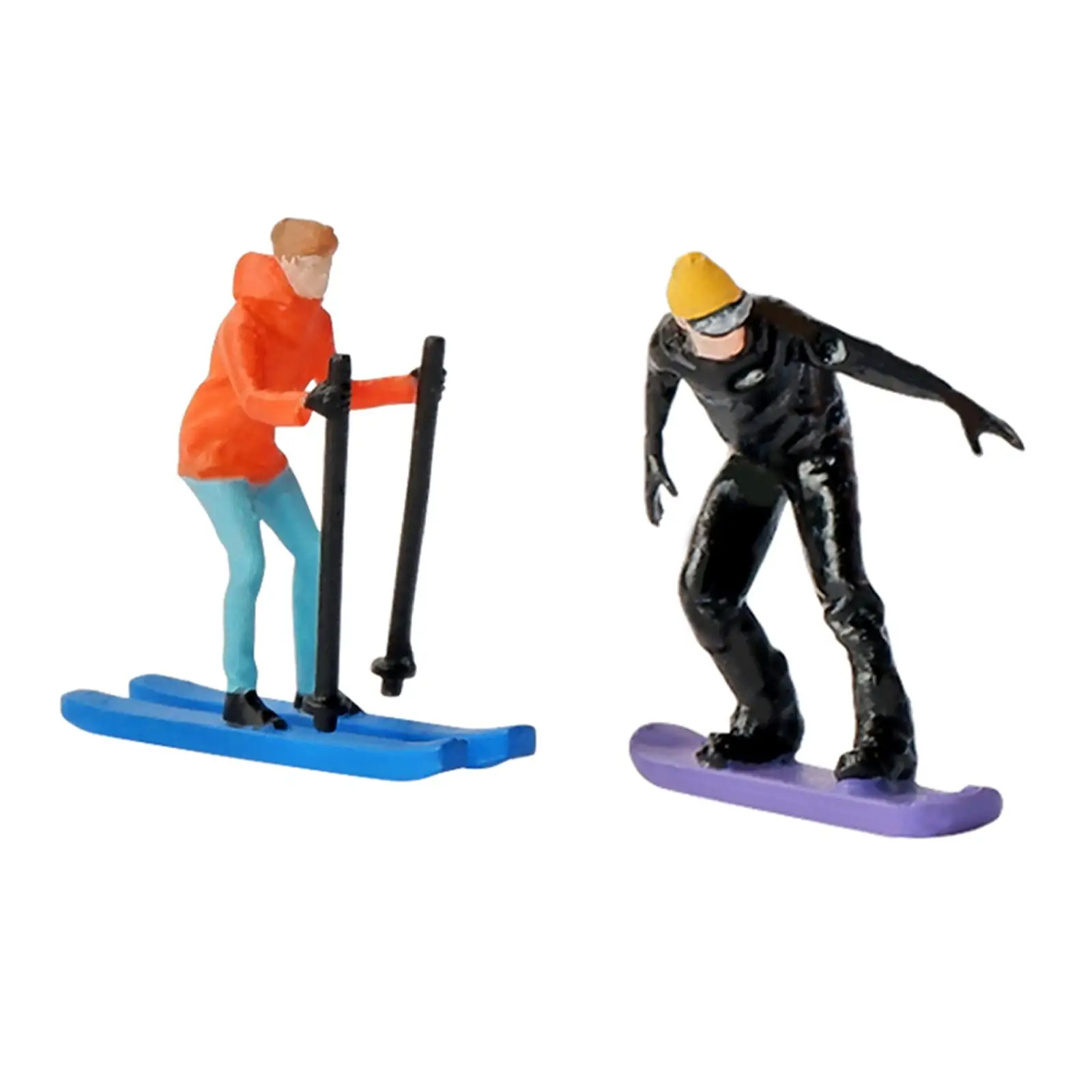 1/64 Scale Skiing Model People Figures Simulation Figurines Realistic Figures for Sand Table Diorama DIY Scene Layout Decoration