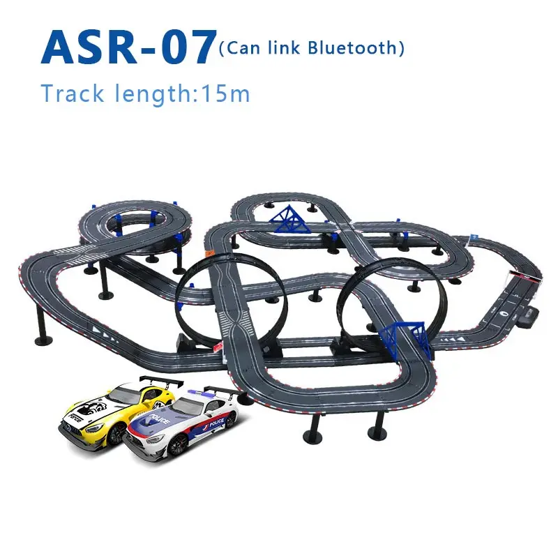 Racing Track, duplo controle remoto, Slot Car, Natal Presentes, 1:64