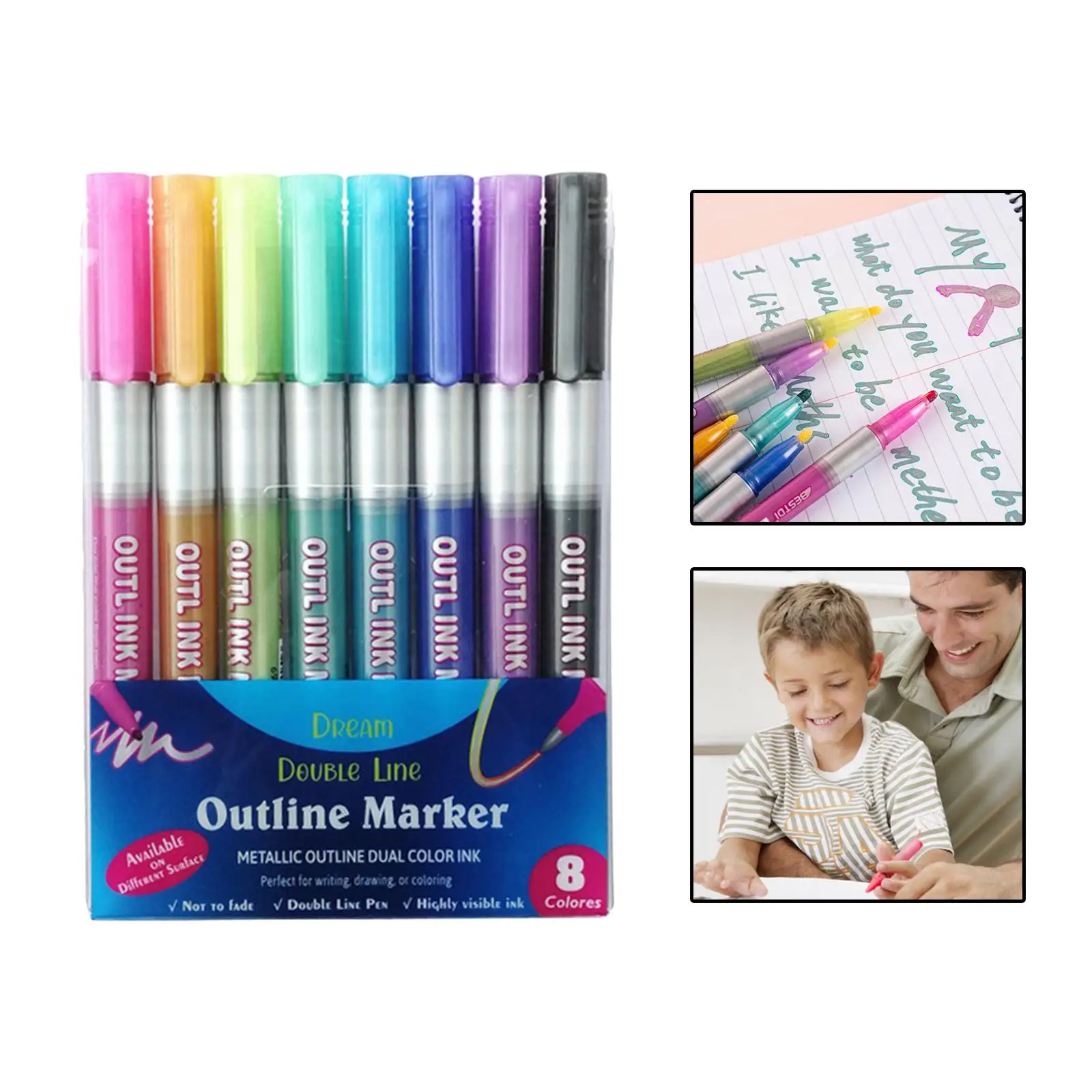 8 Set  Outline Pen Painting Highlighter   Scrapbook Journals